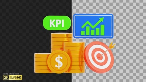 3D KPI Increase | Alpha Channel