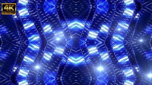 Blue Shiny Columns 4K