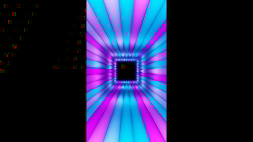 Vertical video abstract blue and purple tunnel animation backgorund