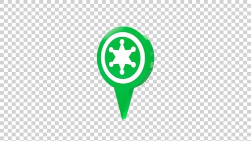 Animated Sheriff Badge Location Pin Icon