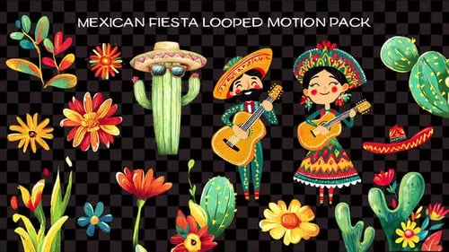 Mexican Fiesta Animation Pack — Loopable Traditional Folk Scenes