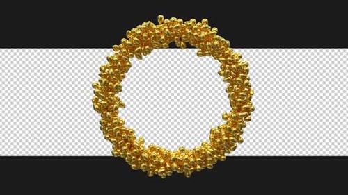 Rotating Gold Eggs Frame On Alpha
