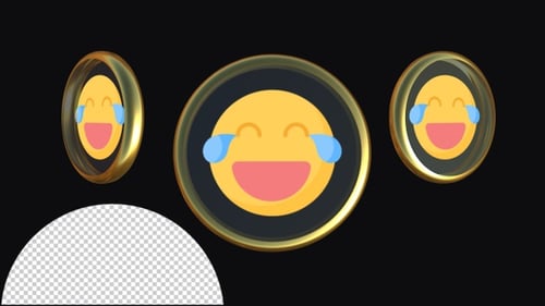 3D Spinning Laughing Emoji Icon Animation