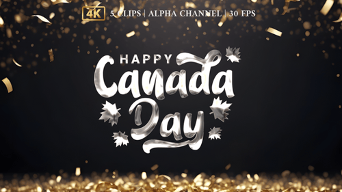Happy Canada Day Text Animation