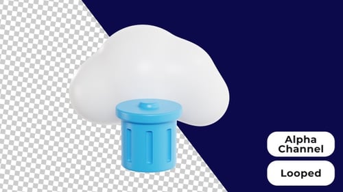 3D Animated Cloud Delete | Alpha Channel