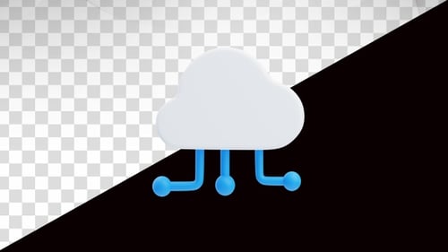 Animación 3D de la red de computación en la nube