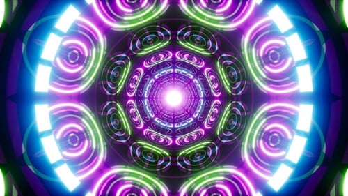 Glowing Futuristic Tunnel Motion Background Loop