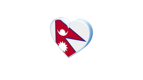 Nepal-Flagge in Herzform