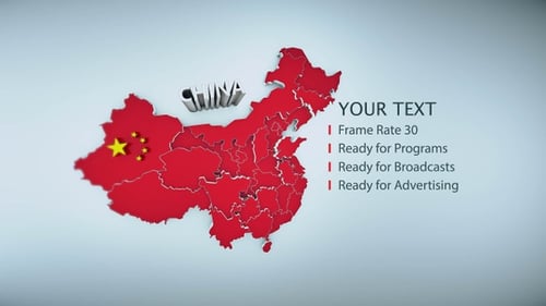 China Map 3d Animation 4k V.2
