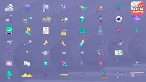 Animated Vector Icons Pack for Social Media Stories