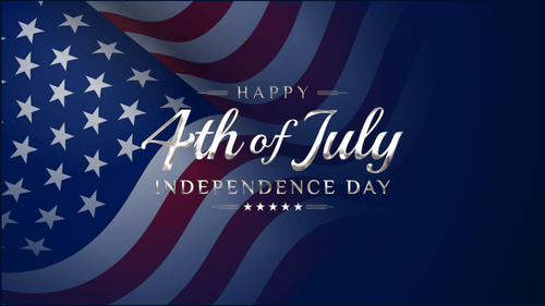 Happy Fourth of July Independence Day Metallic Text Reveal