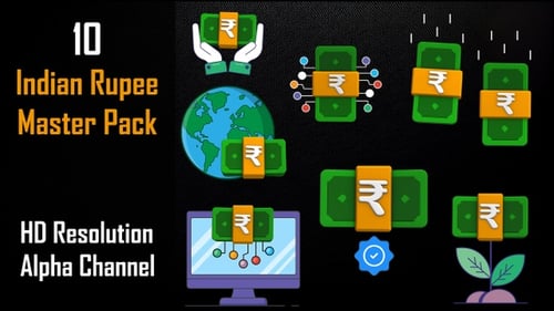 Indian Rupee Master Pack – 10 Animated Finance, Investment And Economy Motion Graphics