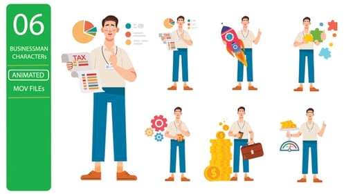 Businessman Character Animation - Transparency