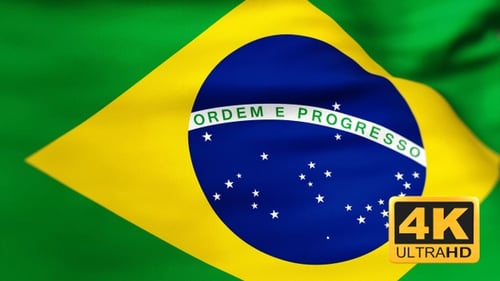 Waving Brazilian Flag Loop Background