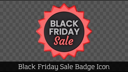 Seamlessly Looping Animated 3D Black Friday Sale Badge