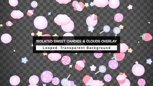 Seamless Candy and Cloud Confetti Loop