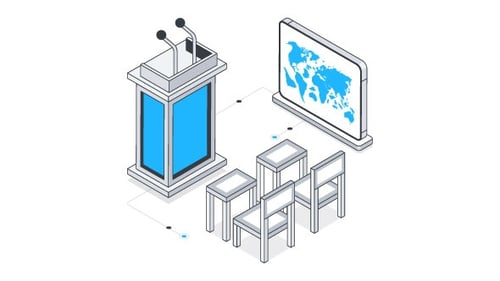 Press conference Isometric Animation Alpha Channel