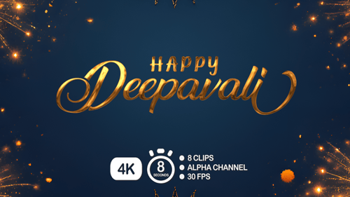 Happy Deepavali Elegant Text Animation