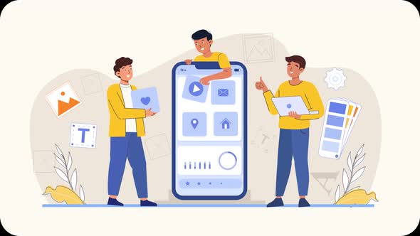 Escena de animación UI y UX, Motion Graphics Incluyendo: ux y diseño de ...