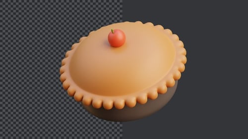 3D Animated Pie Reveal in a Bowl