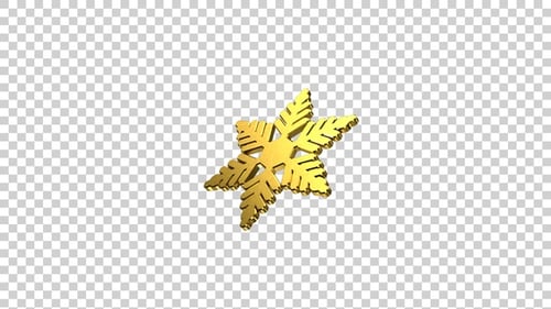 Golden 3D Snowflake Rotating V6