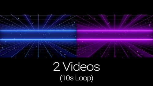 Retro Futuristic Neon Grid Tunnel Loop Background