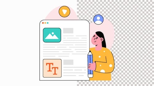 Content Writing Animation Alpha Channel