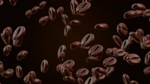 Falling Coffee Beans Loop in Slow Motion