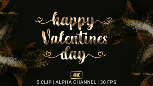 Elegant Happy Valentines Day Text Reveal with Hearts