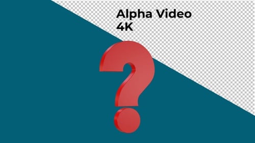 Rotating Red 3D Question Mark Animation