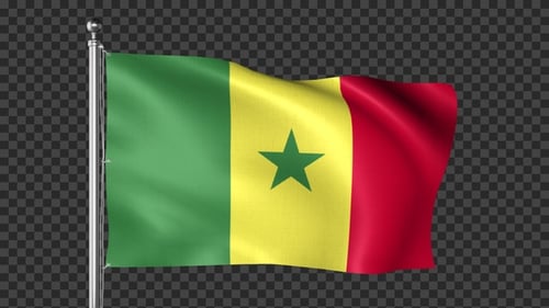 Waving Senegal National Flag Animation