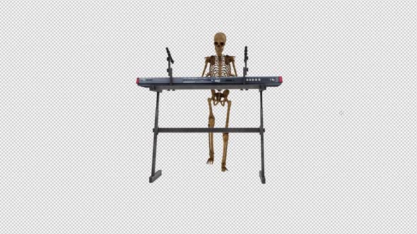 Animated Skeleton Musician Playing Keyboard for Halloween, Backgrounds ...