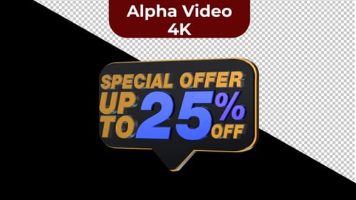 Modern 3D Special Offer Text Speech Bubble Animation