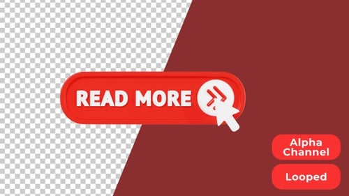 3D Animated Read More Button | Alpha Channel