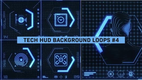 Tech Hud Background Loops Pack 04