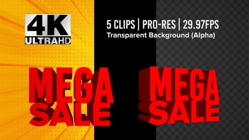Dynamic Red 3D Mega Sale Text Animation