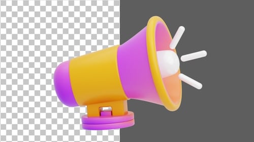 3D Megaphone | Alpha Channel
