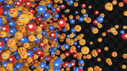 Animated Social Media Reaction Emojis Falling Transition