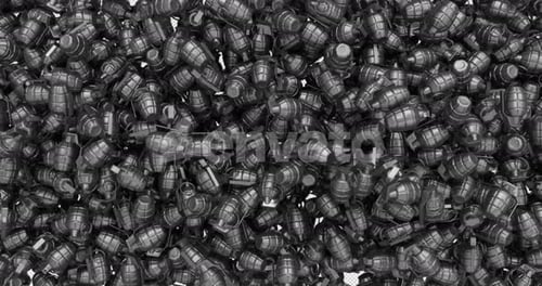 Grenades à main 3D tombant sur Alpha Channel 4K
