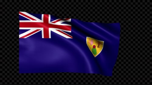 Waving Flag of Turks and Caicos Islands Loop Animation
