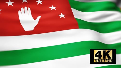 Abkhazia Flag waving 4k independence day