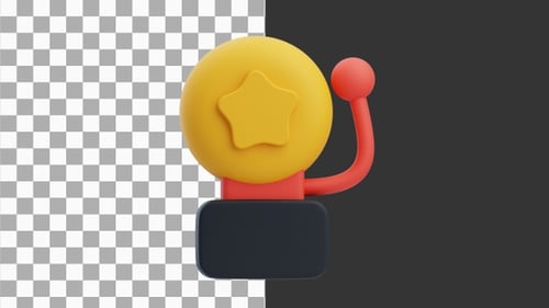 3D Animation of Golden School Alarm Bell | Alpha Channel