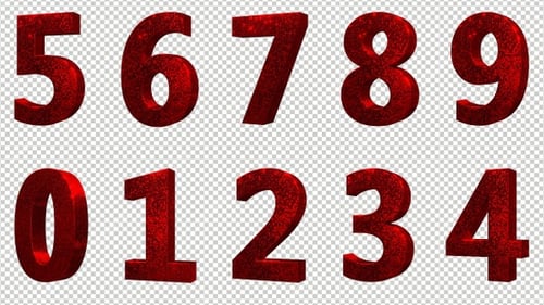 3d Loop Red Numbers