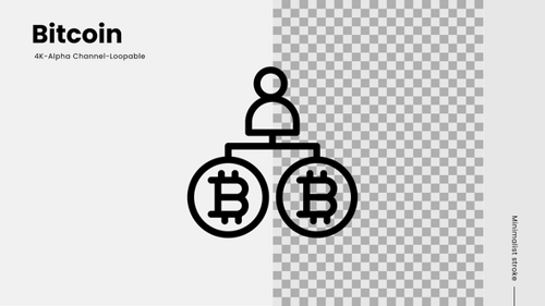 Minimalist Bitcoin User Connection Icon Reveal Animation