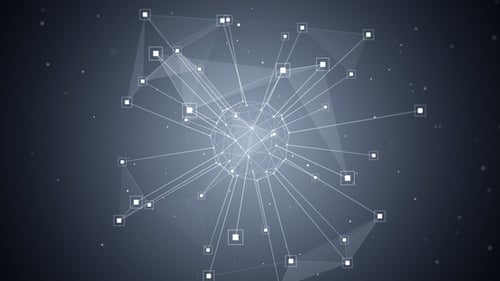 Abstract Technology Network with Connecting Squares Animation