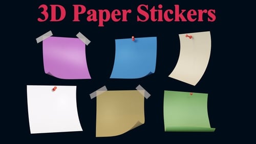 Paquete de pegatinas de papel 3D