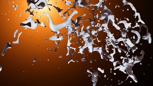 Dynamic Milk and Chocolate Fluid Splash with Alpha Channel