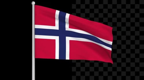 Realistic Waving Flag of Norway Animation