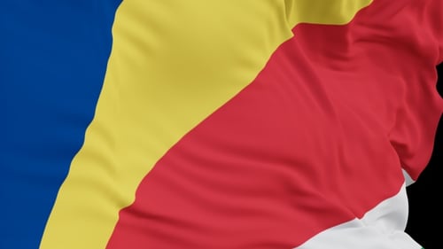 The Seychelles with alpha channel waving in the wind in slow motion