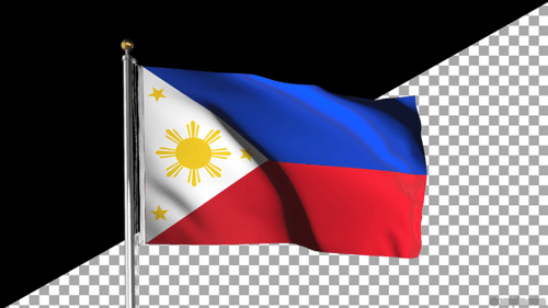 Realistic Philippines National Flag Waving Seamless Loop Animation